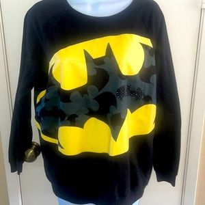 Women’s Batman sweater black rhinestone graphic size large